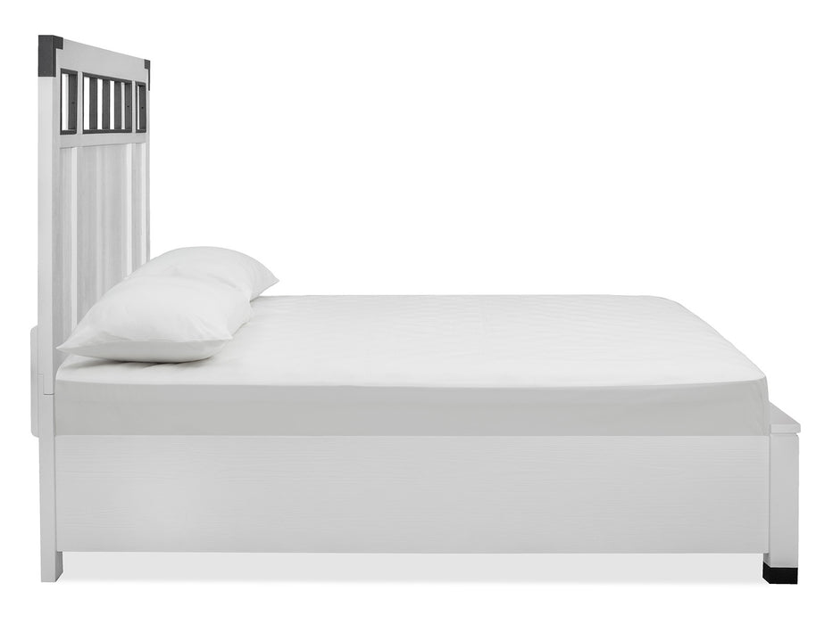 Harper Springs Complete Queen Panel Bed W/Metal/Wood Headboard