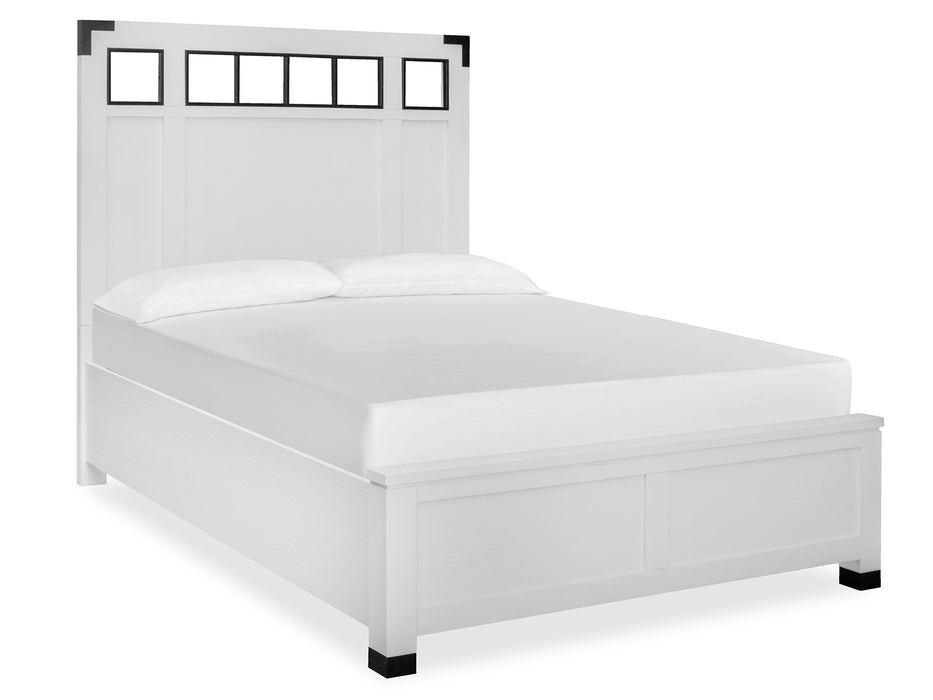 Harper Springs Complete Queen Panel Bed W/Metal/Wood Headboard