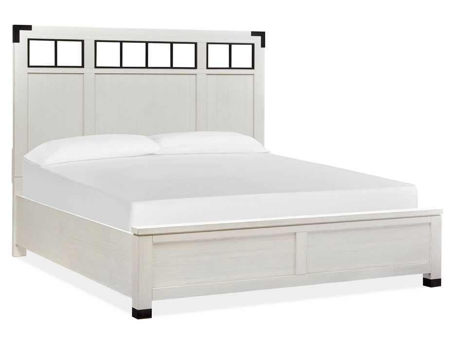 Harper Springs Complete King Panel Bed W/Metal/Wood Headboard