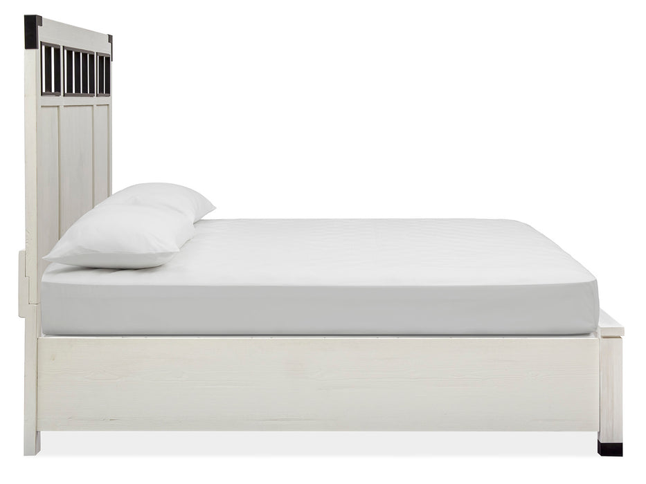 Harper Springs Complete Cal King Panel Bed W/Metal/Wood Headboard