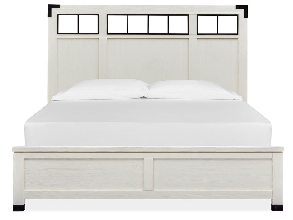 Harper Springs Complete Cal King Panel Bed W/Metal/Wood Headboard