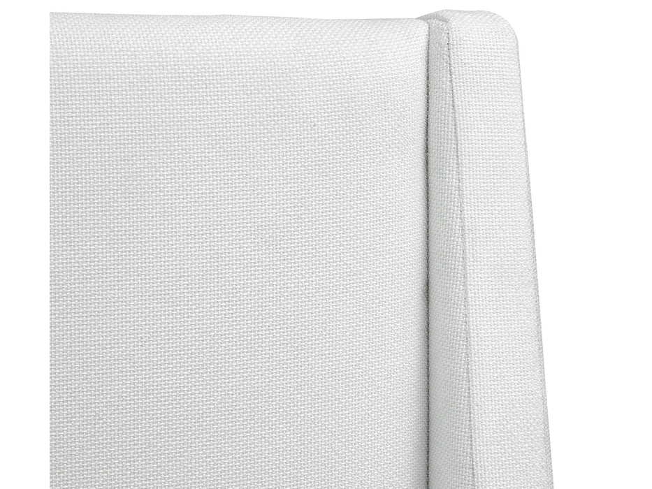 Lindon Complete King White Upholstered Island Bed