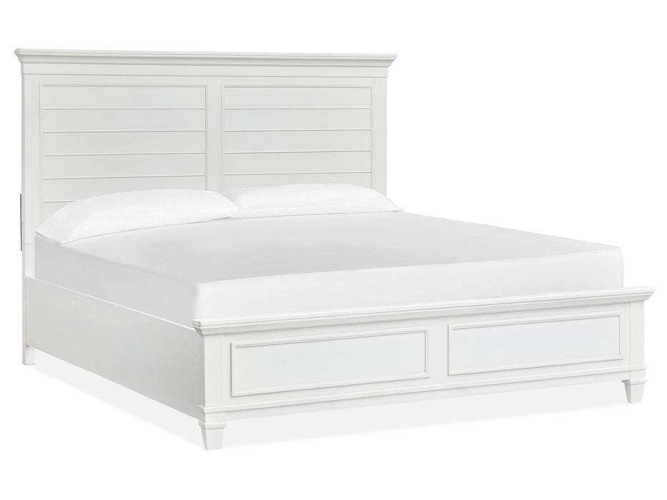Charleston Complete King Panel Bed - White