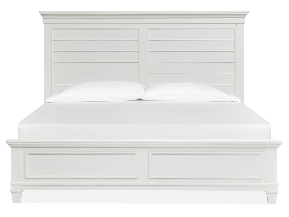 Charleston Complete King Panel Bed - White