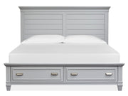 Charleston Complete King Panel Storage Bed - Grey - Furniture City (CA)l