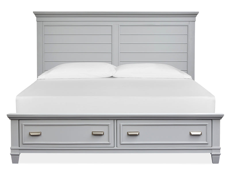 Charleston Complete King Panel Storage Bed - Grey - Furniture City (CA)l