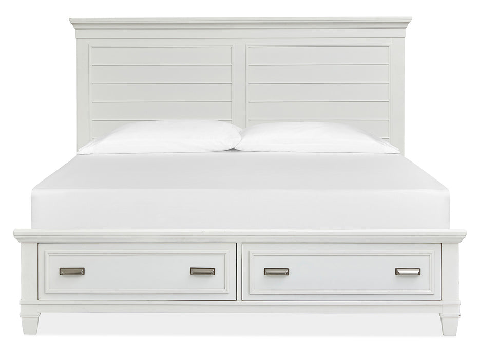 Charleston Complete King Panel Storage Bed - White