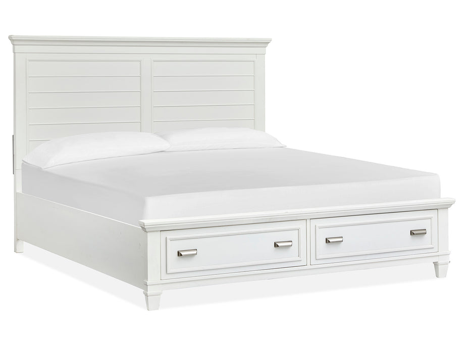 Charleston Complete King Panel Storage Bed - White