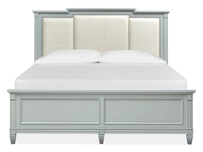 Glenbrook Complete King Panel Bed W/Upholstered Headboard - Furniture City (CA)l