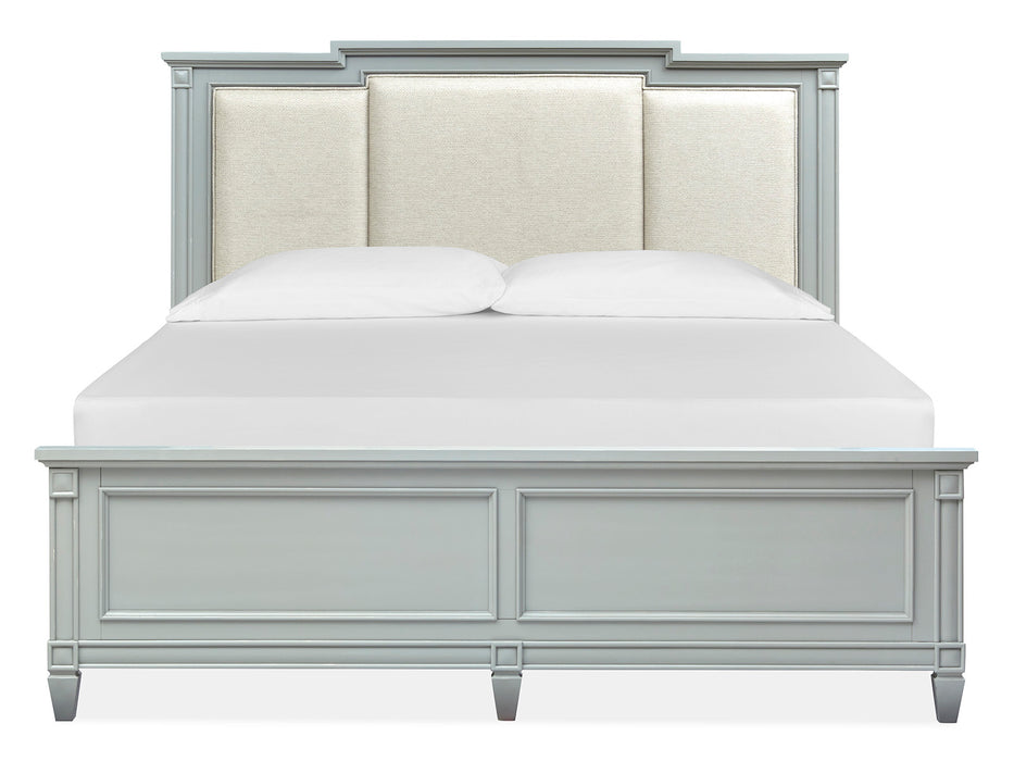 Glenbrook Complete King Panel Bed W/Upholstered Headboard