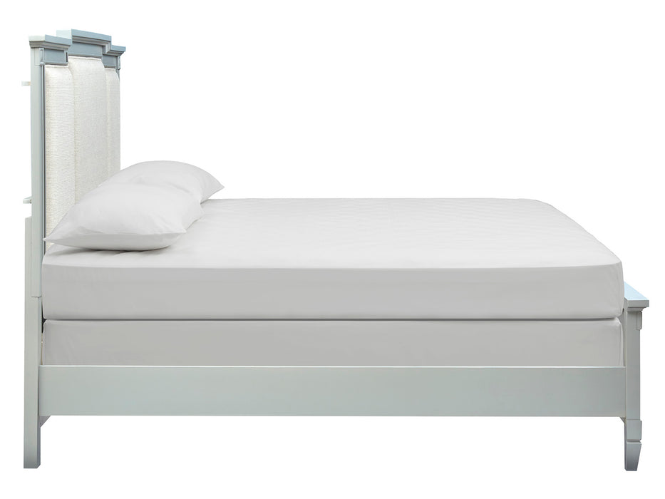 Glenbrook Complete King Panel Bed W/Upholstered Headboard