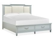 Glenbrook Complete King Panel Storage Bed W/Upholstered Headboard - Furniture City (CA)l
