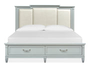 Glenbrook Complete King Panel Storage Bed W/Upholstered Headboard - Furniture City (CA)l
