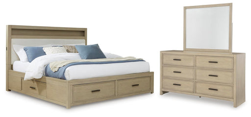 calmoro-queen-bookcase-bed-dresser-and-mirror-1