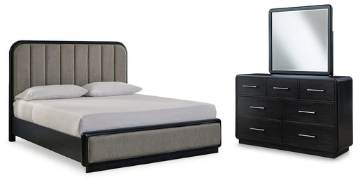 rowanbeck-california-king-upholstered-panel-bed-dresser-and-mirror-1