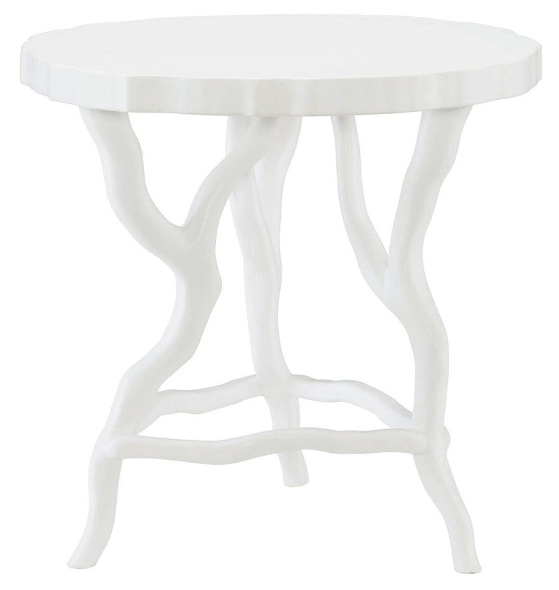 Bernhardt Arbor Round Chairside Table in Chalky White 375-121 - Furniture City (CA)l