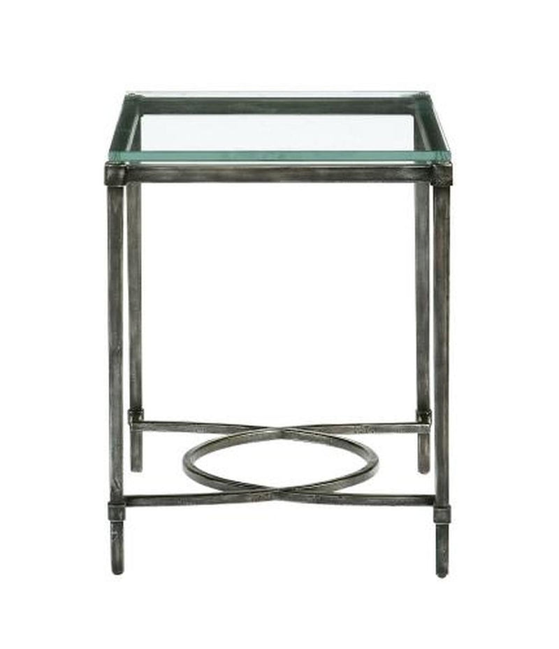 Bernhardt Interiors Palmer Metal End Table in Blackened Gray - Furniture City (CA)l
