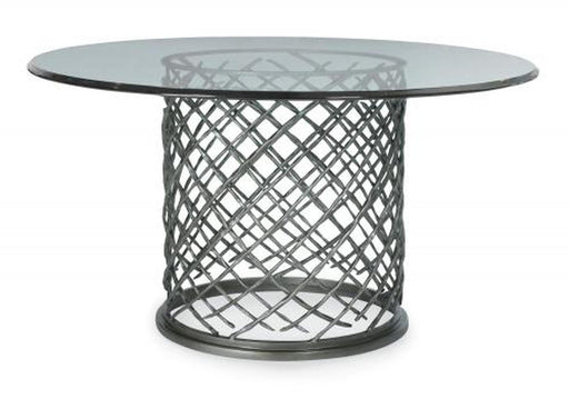 Bernhardt Interiors Hallam Metal Dining Table with Glass Top (54") image