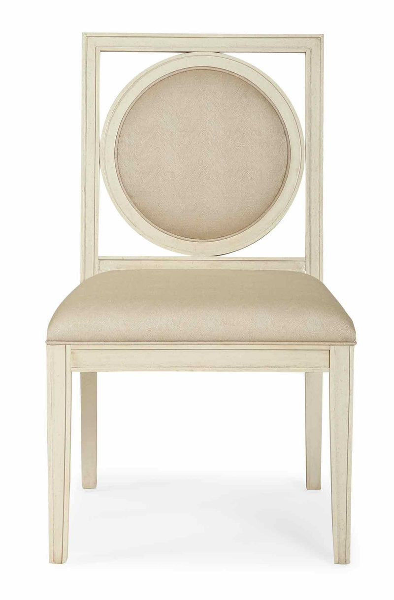 Bernhardt Salon Dining Side Chair with Circular Wood-Framed Back in Alabaster (Set of 2) 341-561 - Furniture City (CA)l