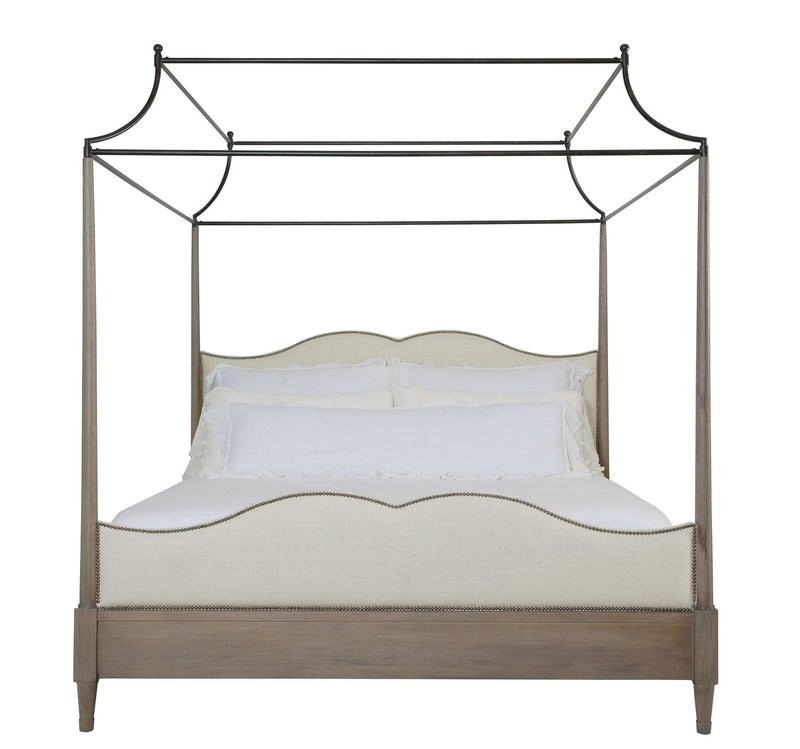 Bernhardt Auberge King Poster Bed with Metal Canopy in Weathered Oak 351-459A/529 - Furniture City (CA)l