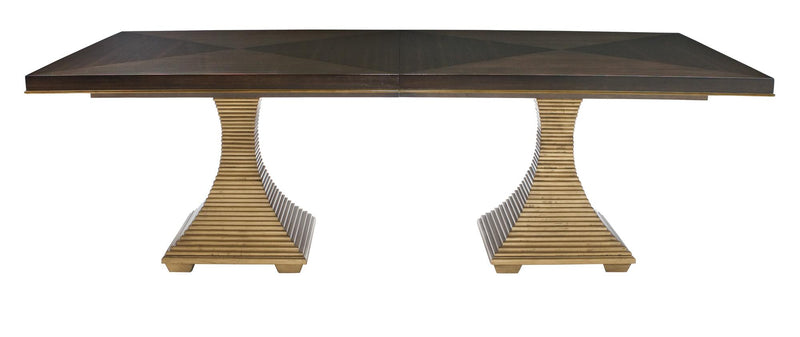 Bernhardt Jet Set Double Pedestal Dining Table in Caviar - Furniture City (CA)l