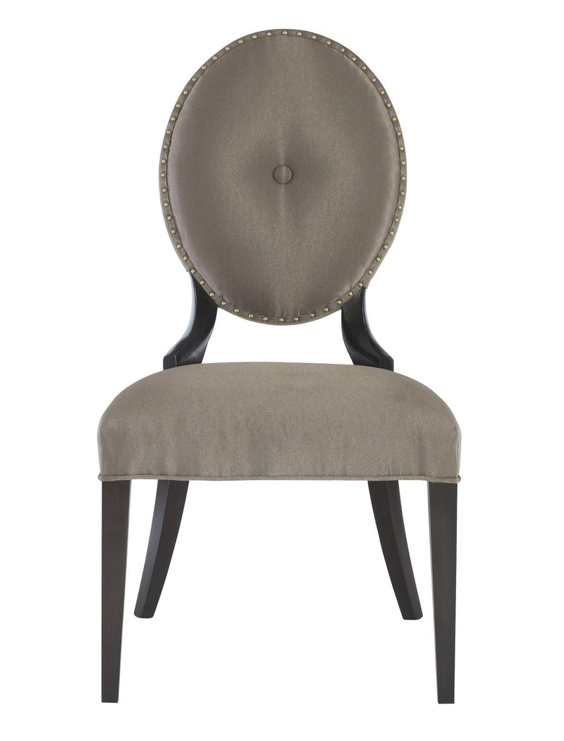 Bernhardt Jet Set Single Center Button Tufting Side Chair in Caviar 356-565 - Furniture City (CA)l