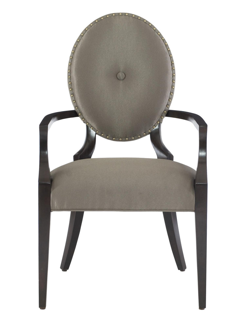 Bernhardt Jet Set Single Center Button Tufting Arm Chair in Caviar (Set of 2) 356-566 - Furniture City (CA)l