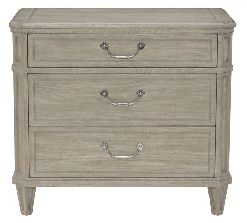Bernhardt Marquesa 3-Drawer Nightstand in Gray Cashmere Finish 359-216 - Furniture City (CA)l
