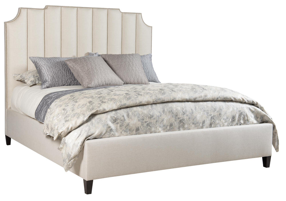 Bernhardt Interiors Bayonne Low Footboard Fabric Upholstered Queen Bed in Smoke