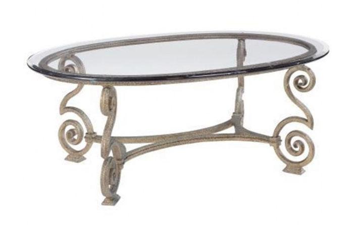 Bernhardt Solano Oval Cocktail Table in Aged Bronze 364-013/364-014 - Furniture City (CA)l