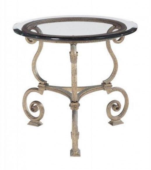 Bernhardt Solano Round Lamp Table in Aged Bronze 364-121/364-122 - Furniture City (CA)l