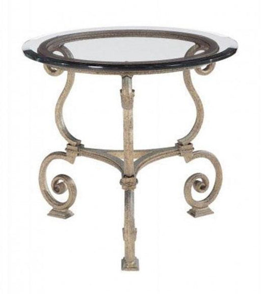Bernhardt Solano Round Lamp Table in Aged Bronze 364-121/364-122 image
