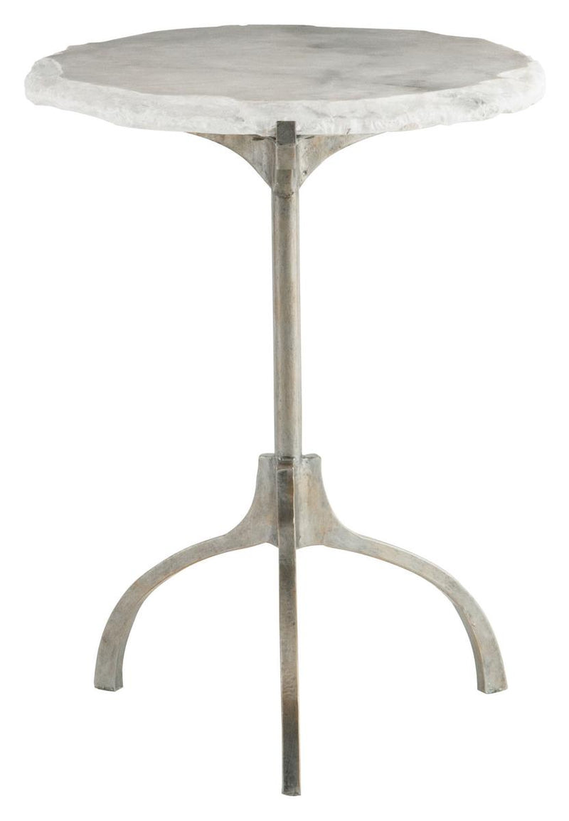 Bernhardt Interiors Hadera Chairside Table in Matte Silver 366-101 - Furniture City (CA)l