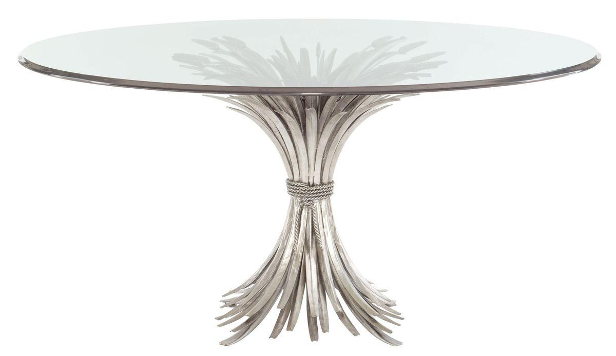 Bernhardt Somerset Round Glass Top Dining Table in Silver Leaf 369774-E54 image