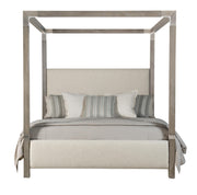 Bernhardt Interiors Upholstered Palma Canopy King in Rustic Gray - Furniture City (CA)l