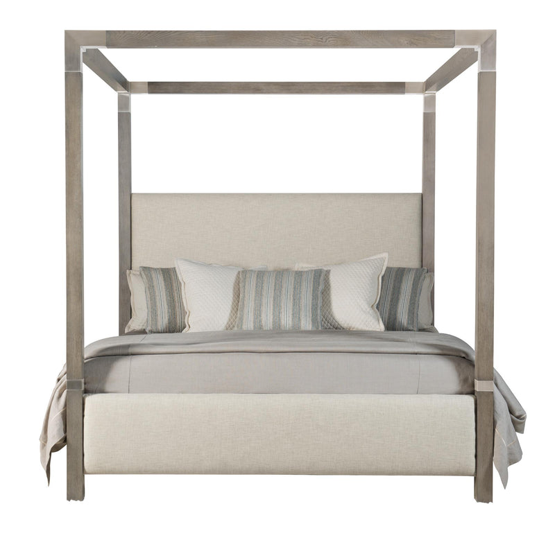 Bernhardt Interiors Upholstered Palma Canopy King in Rustic Gray - Furniture City (CA)l