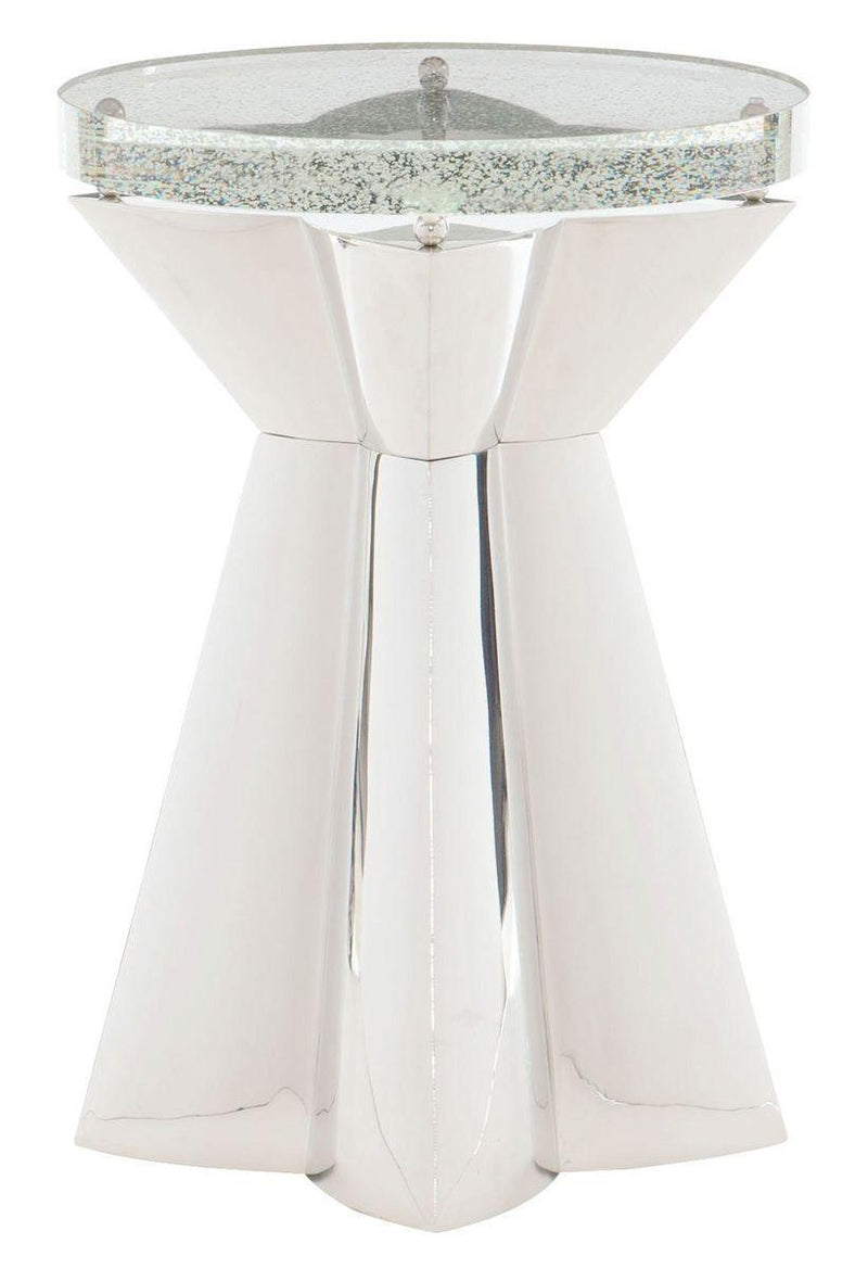 Bernhardt Interiors Anika Round Chairside Table in Stainless Steel 372-101 - Furniture City (CA)l