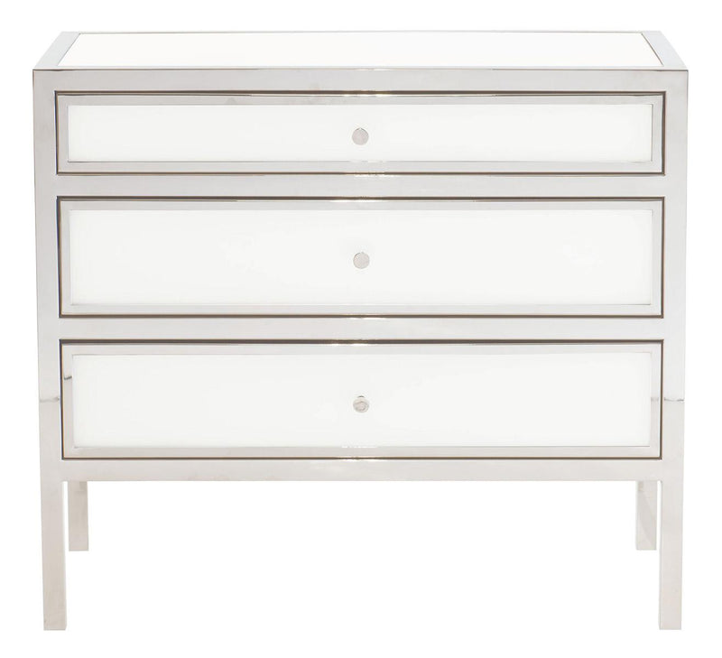 Bernhardt Interiors Blanca 3 Drawer Nightstand in White 372-215 - Furniture City (CA)l