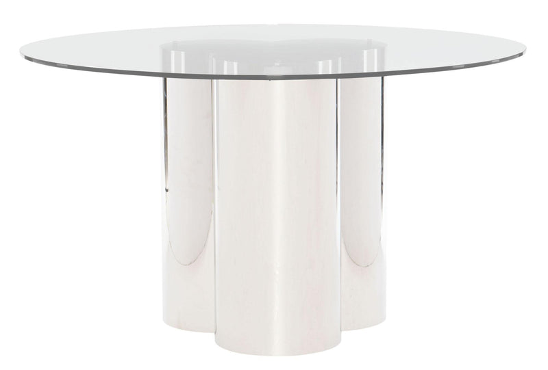 Bernhardt Interiors Rossi Dining Table in Clear/Steel 372775-054P - Furniture City (CA)l
