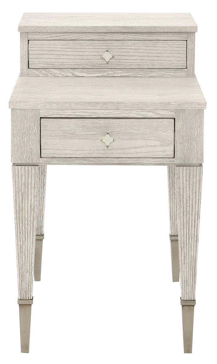 Bernhardt Domaine Blanc 2 Drawer End Table in Dove White 374-121 - Furniture City (CA)l
