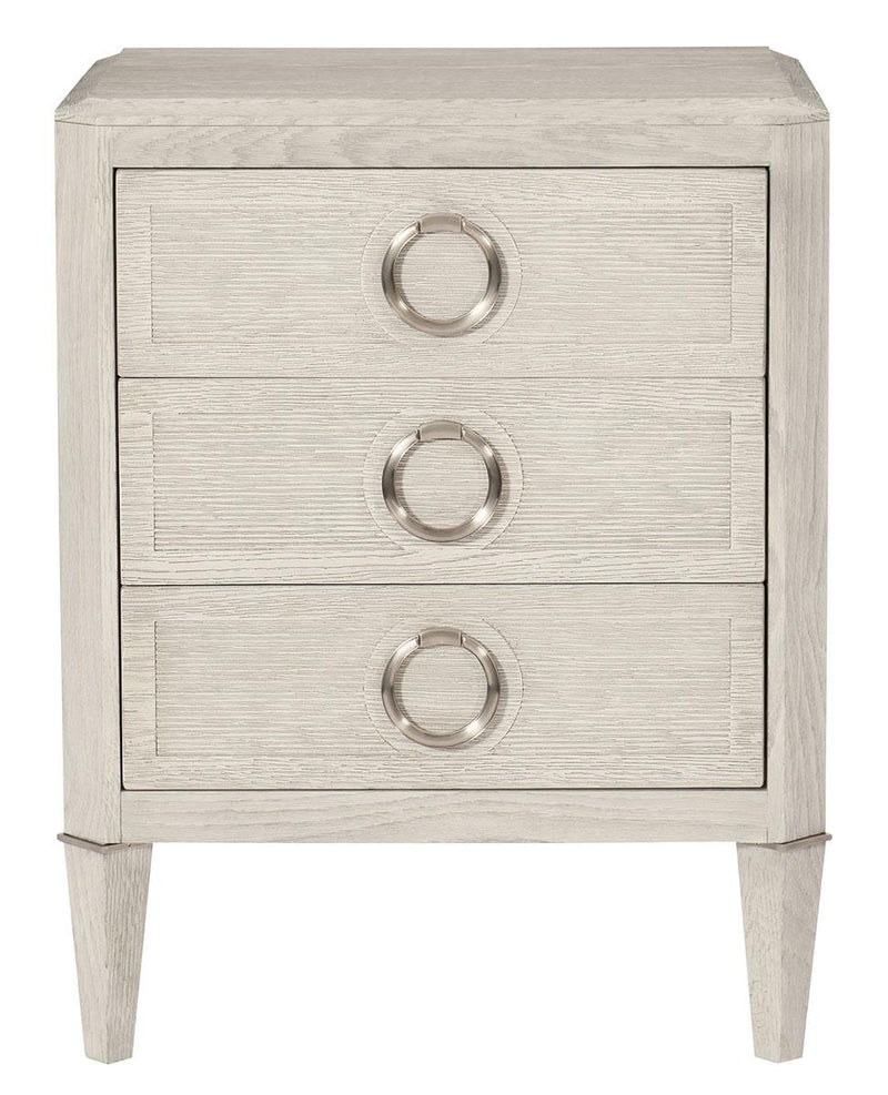 Bernhardt Domaine Blanc 3 Drawer Nightstand in Dove White 374-214 - Furniture City (CA)l