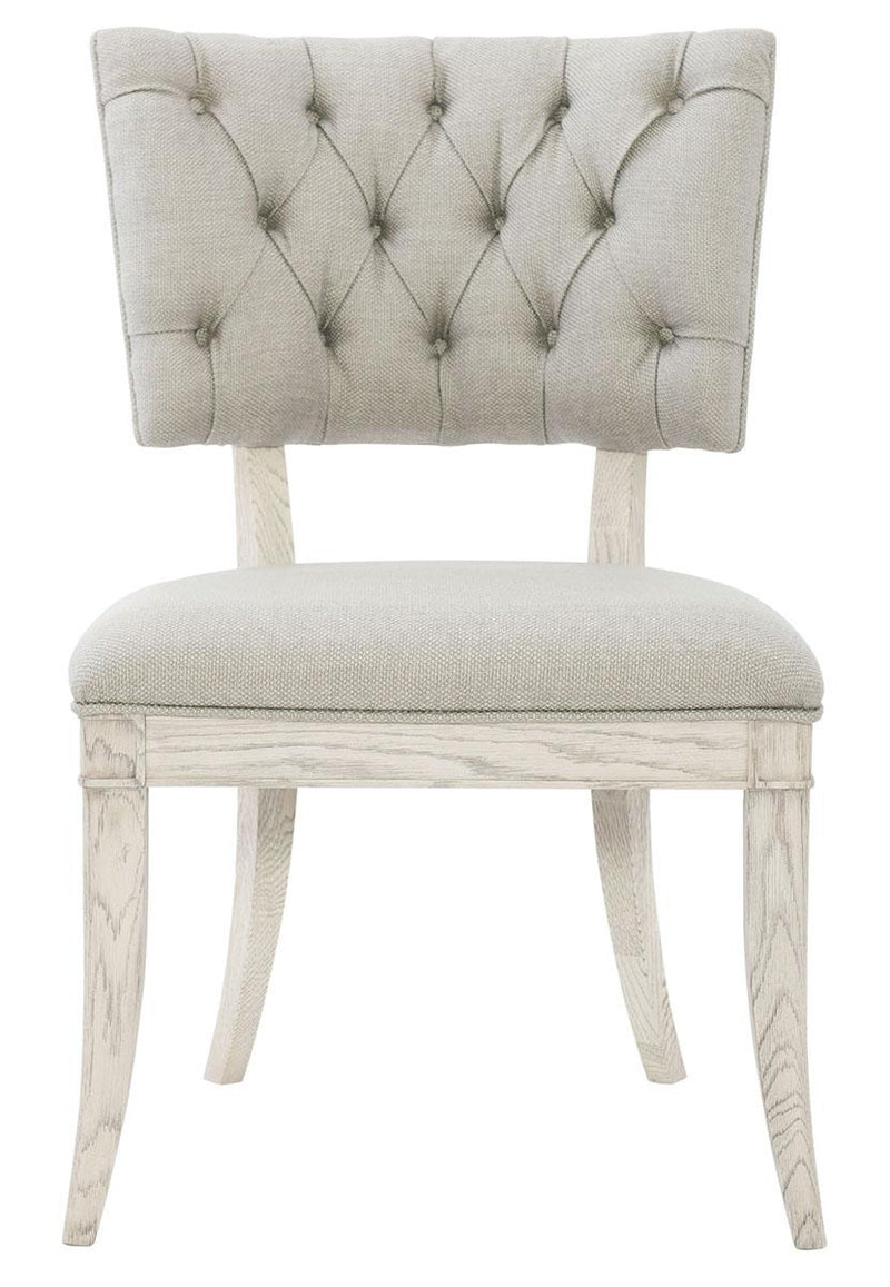 Bernhardt Domaine Blanc Button-Tufted Side Chair in Dove White 374-541 (Set of 2) - Furniture City (CA)l