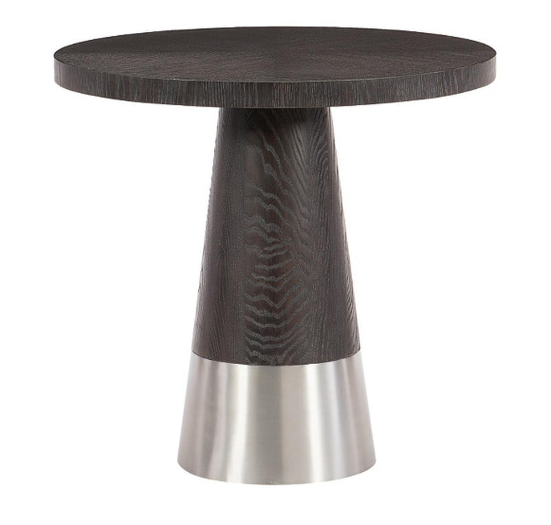 Bernhardt Decorage Round End Table in Cerused Mink 380-127 - Furniture City (CA)l