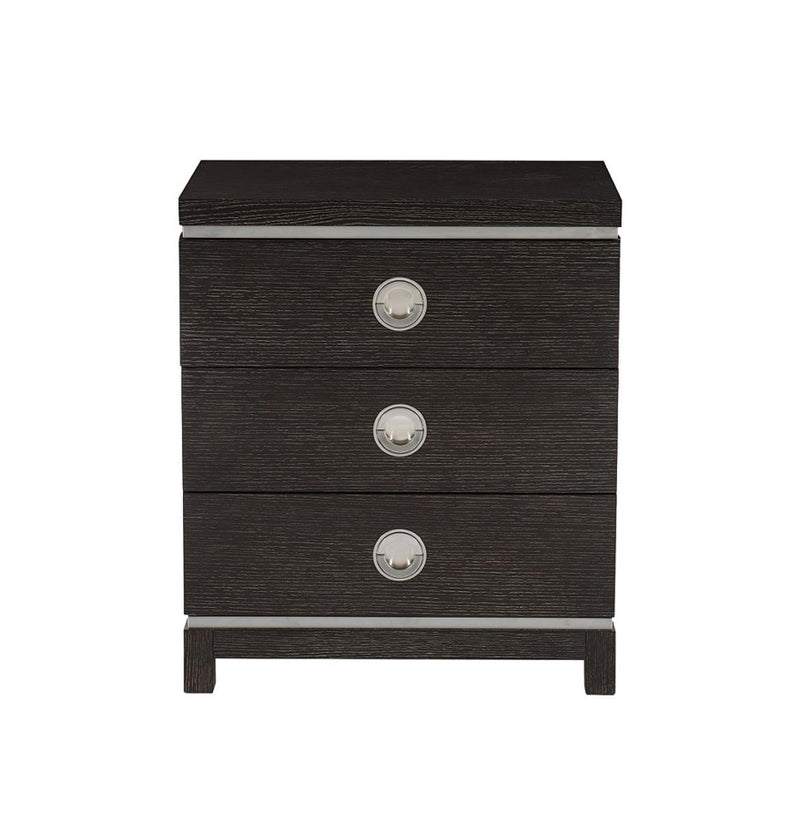 Bernhardt Decorage Nightstand in Cerused Mink/Silver Mist 380-228 - Furniture City (CA)l