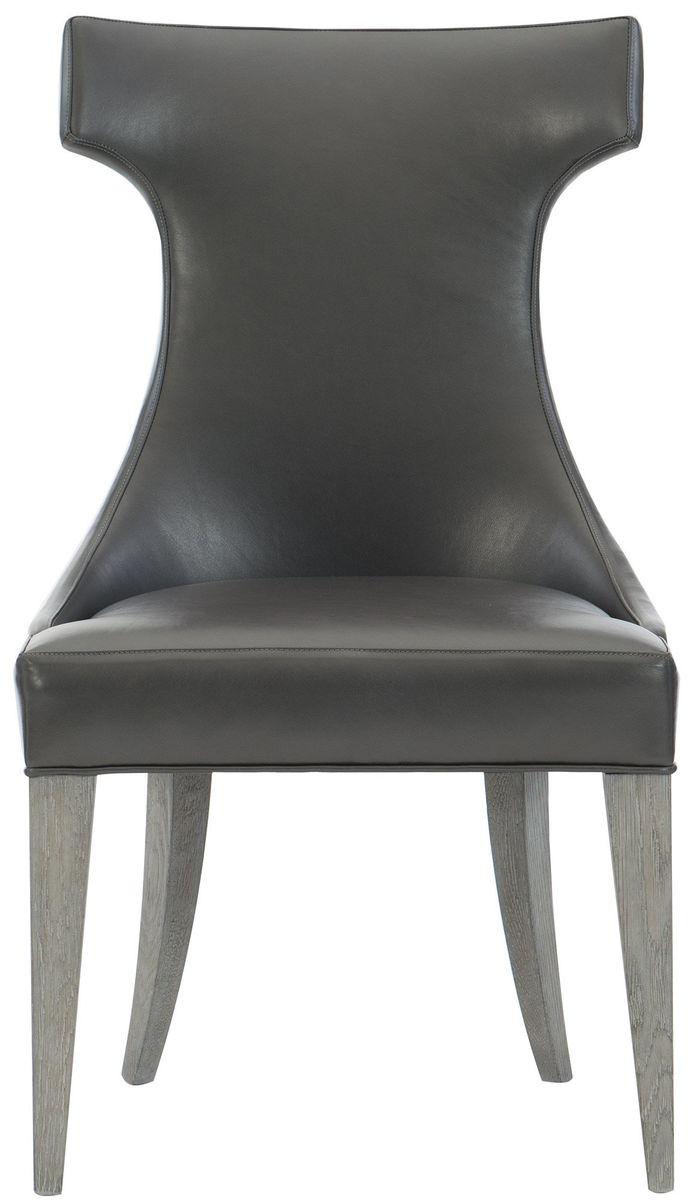 Bernhardt Interiors Tahlia Leather Side Chair in Weathered Greige 382541L - Furniture City (CA)l