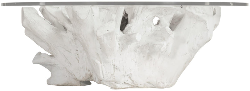 Bernhardt Interiors Silvius Round Cocktail Table in Clear/White 386017G-017 - Furniture City (CA)l