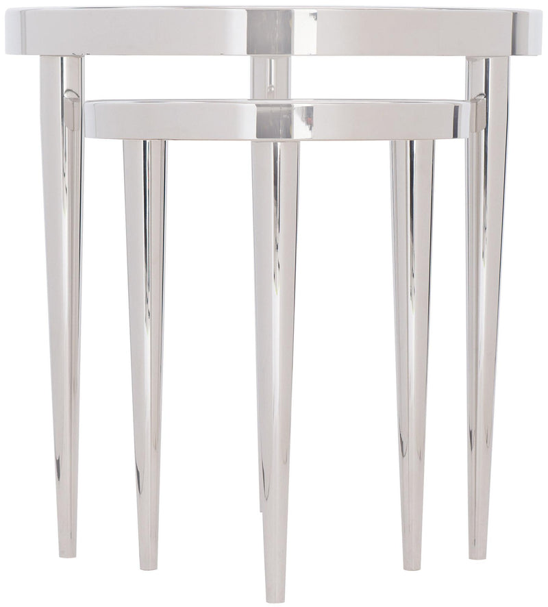 Bernhardt Interiors Ornette Nesting Tables in Stainless Steel 386030 (Set of 2) - Furniture City (CA)l
