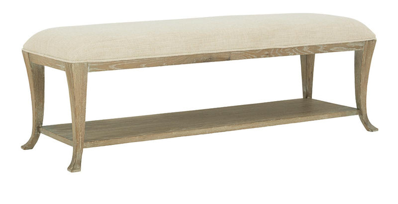 Bernhardt Rustic Patina Upholstered Bench in Sand 387-509 - Furniture City (CA)l