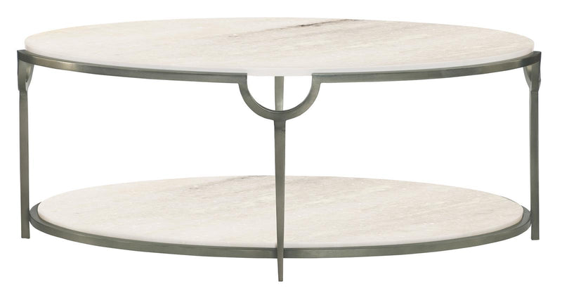 Bernhardt Morello Metal Oval Cocktail Table in Nickel 469-013 - Furniture City (CA)l