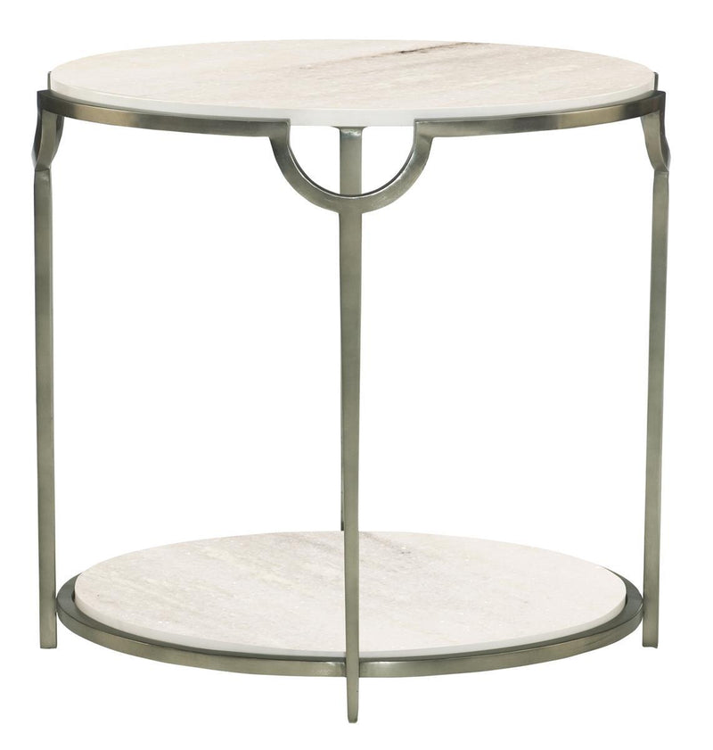 Bernhardt Morello Metal Oval End Table in Nickel 469-113 - Furniture City (CA)l